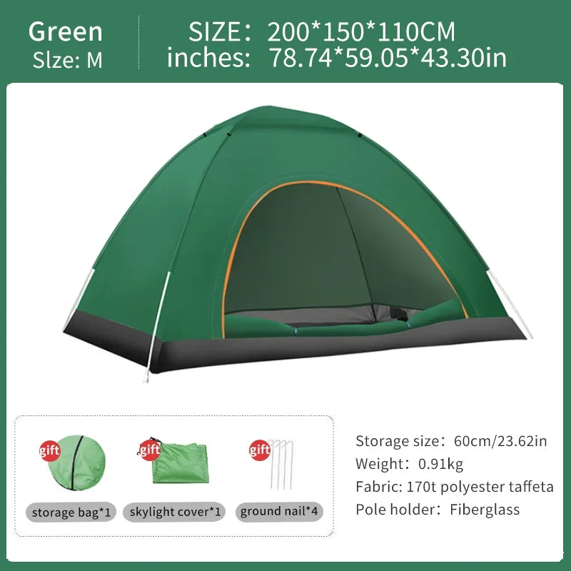 2-3 Person Outdoor Pop Up Tent – Waterproof Automatic Camping Tent | Field to Peak.
