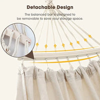 Boho Canvas Hammock with Tassels for Patio & Garden