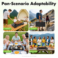 Portable Dual Burner Propane Camping Stove with Griddle