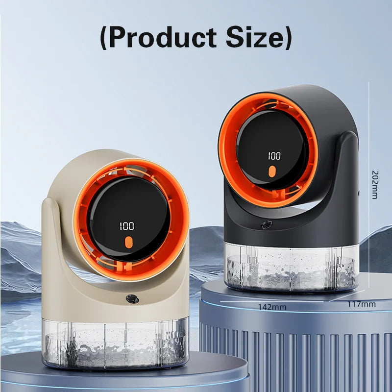 TINSOL Mini Mist Cooling Fan – 360° Adjustable Ice-Cool Humidifier Air Circulator