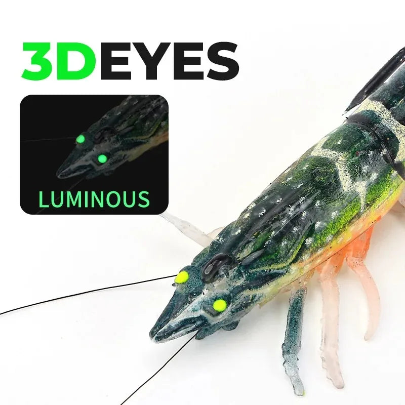 Artificial Shrimp Fishing Lure – Luminous Soft Bait for Saltwater & Freshwater Fishing