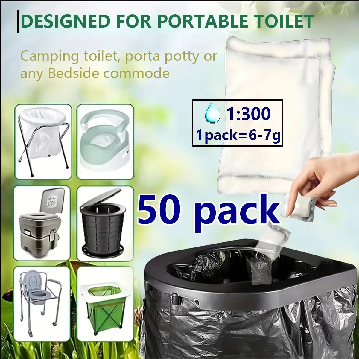 Camping Toilet Waste Gel Powder for Easy Disposal