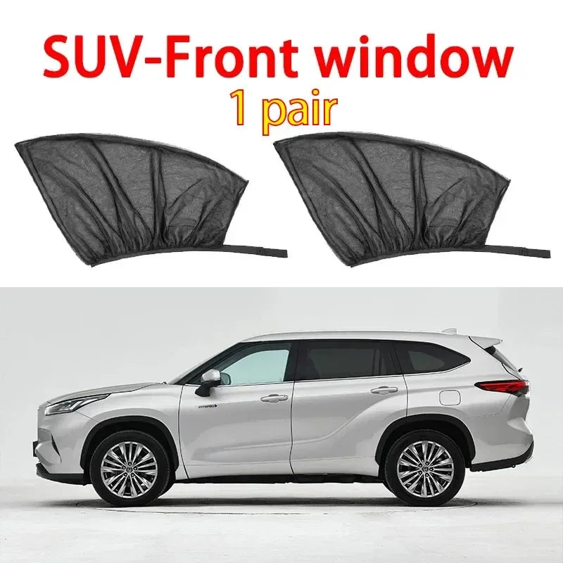 Car Window Sunshade Mosquito Net Set – Breathable UV Protection Screens for Front & Rear Windows (2PCS/4PCS)
