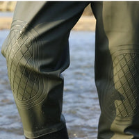 Heavy Duty Waterproof Fishing Wader Suit with Boots – Durable PVC Fishing Overalls with Knee Pads
