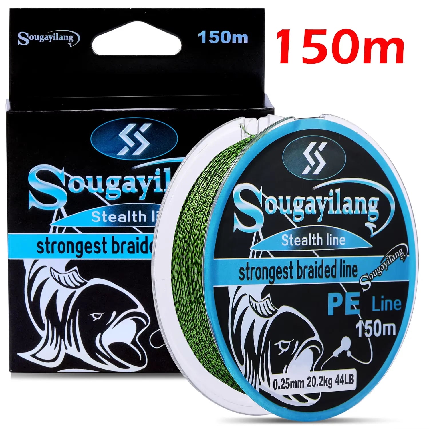 Heavy Duty PE Braided Fishing Line – 4-Strand Multifilament Fishing Wire (15LB-65LB, 100M-550M)