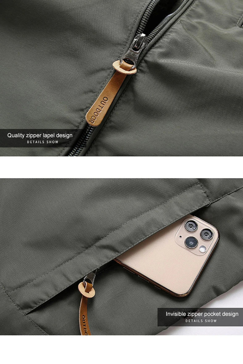Waterproof Windbreaker Jacket for Hiking & Fishing