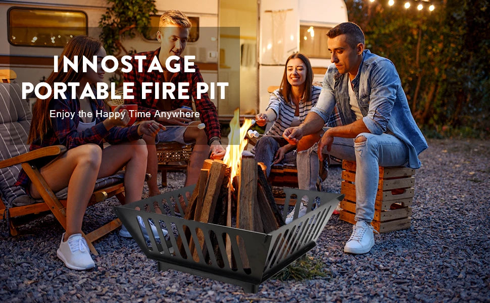 25 Inch Outdoor Fire Pit Wood Burning Campfire Pit