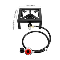 Portable Double Burner Gas Stove – Adjustable Regulator for Camping & BBQ | Field to Peak.