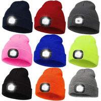Unisex LED Knitted Beanie Hat | USB Rechargeable Headlamp Winter Warm Hat for Night Activities
