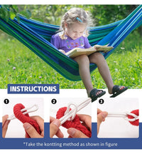 Heavy Duty Canvas Camping Hammock with Tree Straps