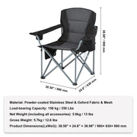 Portable Folding Camping Chair with Lumbar Support