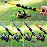 Portable Glass Fiber Telescopic Fishing Rod – Heavy Duty Baitcasting Fishing Pole
