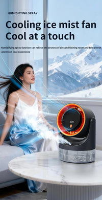 TINSOL Mini Mist Cooling Fan – 360° Adjustable Ice-Cool Humidifier Air Circulator