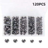 120PCS Fishing Lead Weights Set – Heavy Duty Open Round Sinkers for Raft & Sea Fishing