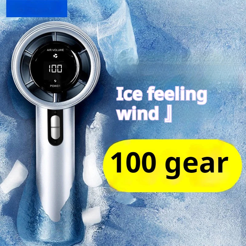 5200mAh Handheld Cooling Fan – USB Rechargeable Fan with LED Display & Cooling Plate