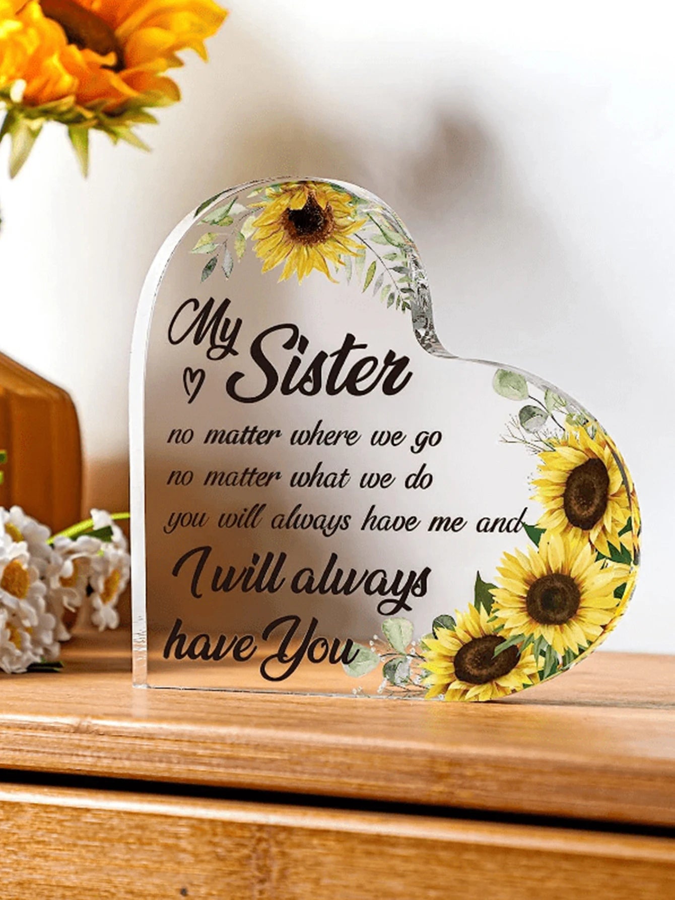 Acrylic Heart Keepsake - Gift for Sister