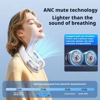 Mini Bladeless Neck Fan – USB Rechargeable Portable Hanging Fan with LED Digital Display