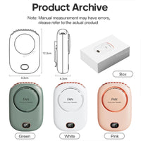 Portable Bladeless Neckband Fan – USB Rechargeable Mini Hanging Neck Fan for Travel & Outdoor Use