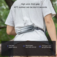 Wearable Waist Fan – 3-Speed Outdoor Belt Fan with Cooling Compress Design for Sports & Work