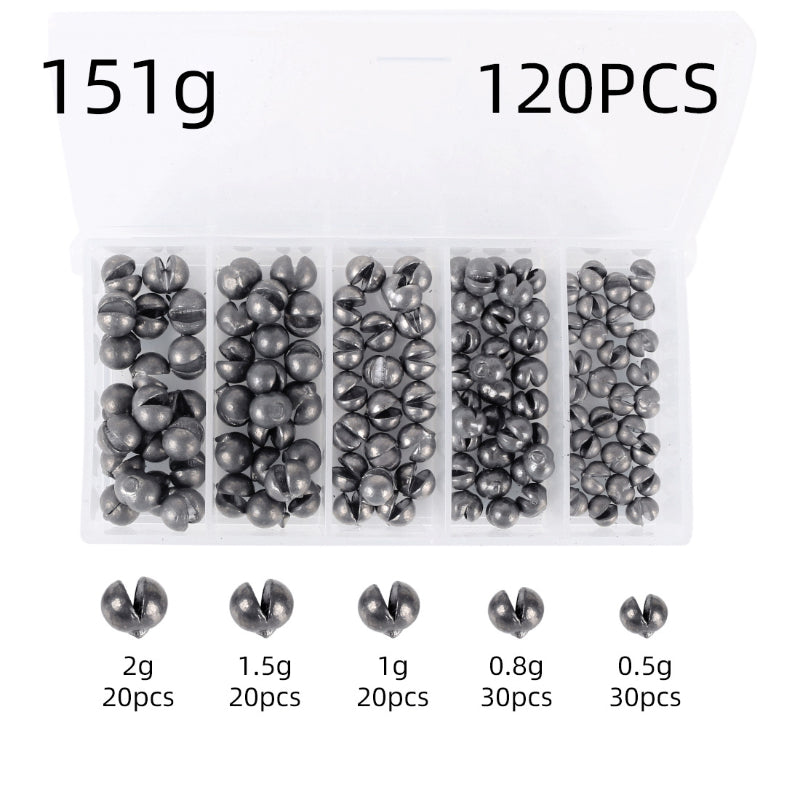 120PCS Fishing Lead Weights Set – Heavy Duty Open Round Sinkers for Raft & Sea Fishing