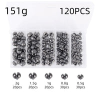 120PCS Fishing Lead Weights Set – Heavy Duty Open Round Sinkers for Raft & Sea Fishing