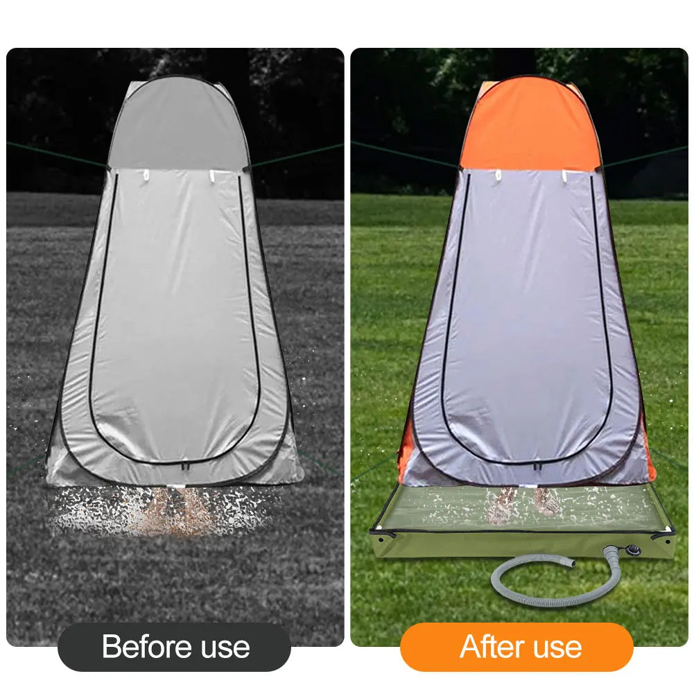 Foldable Shower Base with Drain Hose for Camping & Outdoor Use