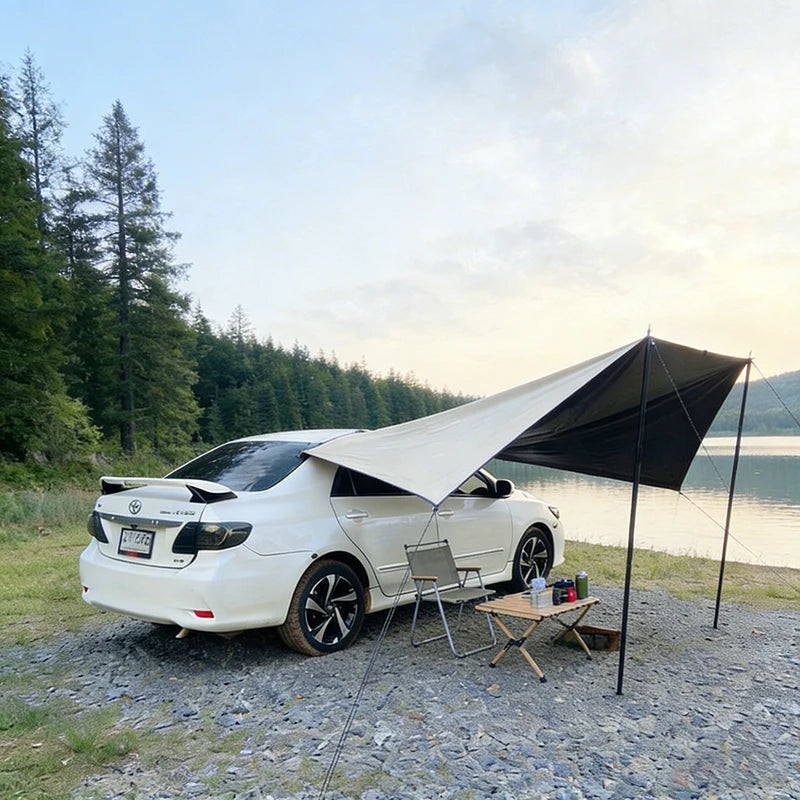 Bat Wing Car Side Awning – Waterproof UV-Resistant SUV Camping Shelter Tarp for Vans, Trucks & Cars