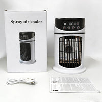 Portable USB Mist Cooling Fan – Bladeless Desktop Humidifier Fan with Timer