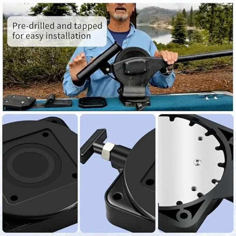 Adjustable Low Profile Swivel Mount Base – Heavy Duty Downrigger Mounting Base