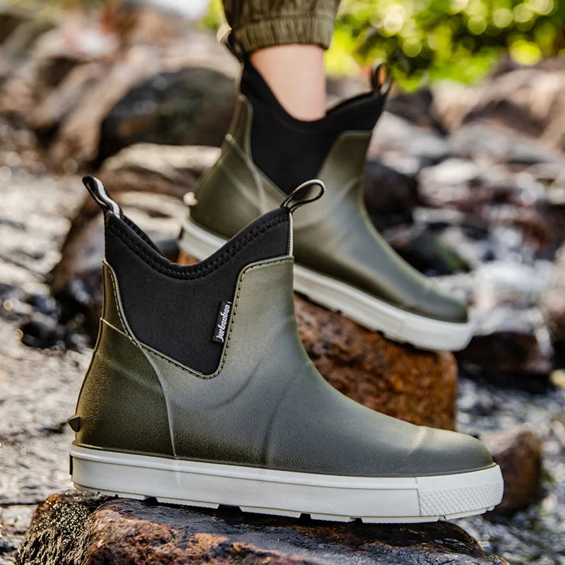 Men’s Heavy Duty Waterproof Rain Boots – Durable Outdoor Fishing & Work Boots