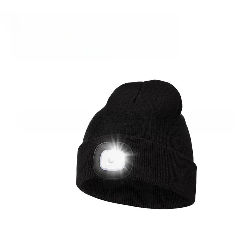 Unisex LED Knitted Beanie Hat | USB Rechargeable Headlamp Winter Warm Hat for Night Activities