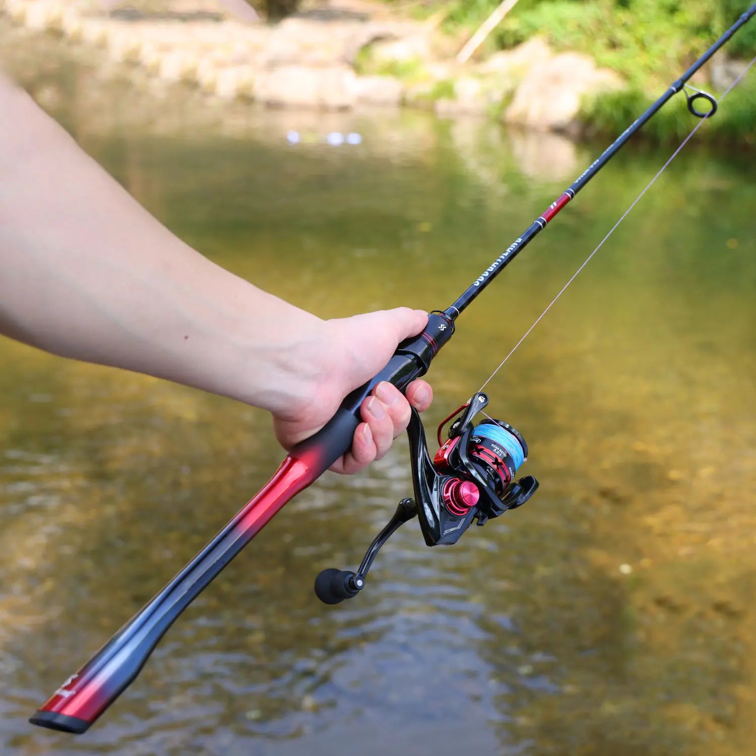 Heavy Duty 2-Piece Carbon Fiber Fishing Rod & Reel Combo – CNC Aluminum Spinning Reel Set