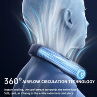 Wearable Neck Fan with LED Display – 360° Portable Cooling Fan, 5 Speeds & Low Noise Design