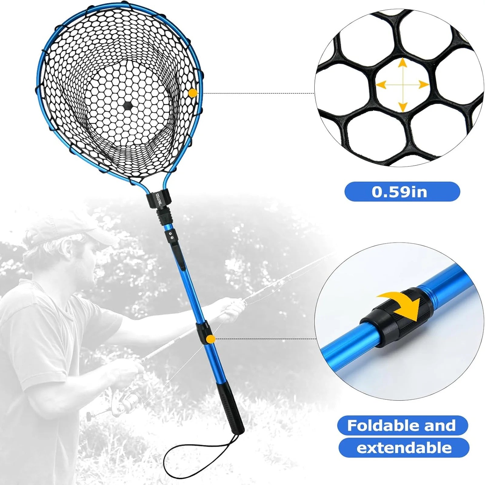 Portable Telescopic Fishing Landing Net – Folding Aluminum Alloy Trout Fishing Net