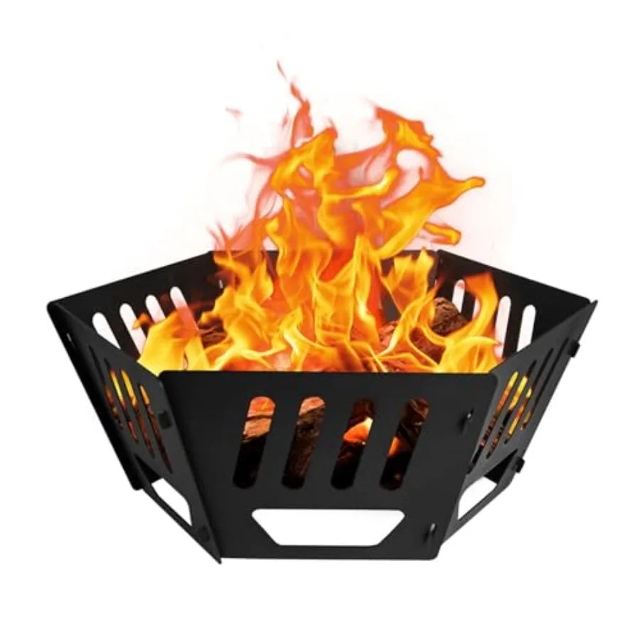 Portable Outdoor Fire Pit – Wood-Burning Log Stove Fireplace for Camping, Backyard, Patio, Garden & Beach