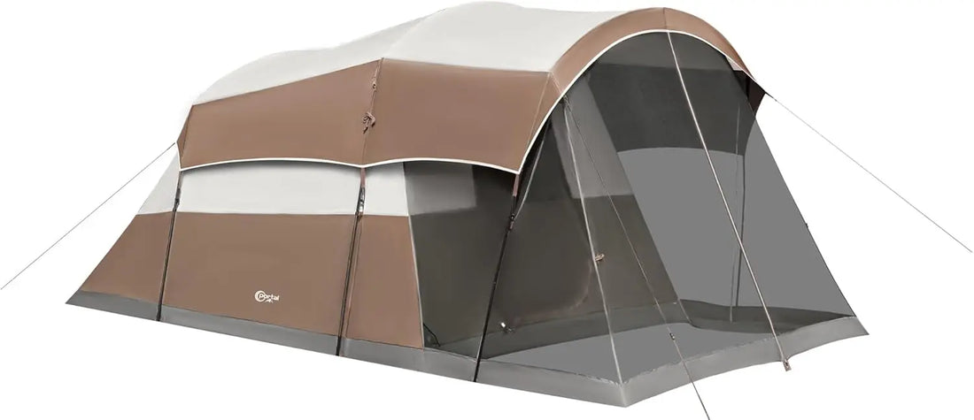 6/8/10 Person Family Camping Tent with Screen Room – Large Waterproof Tunnel Tent with Rainfly for Outdoor Camping