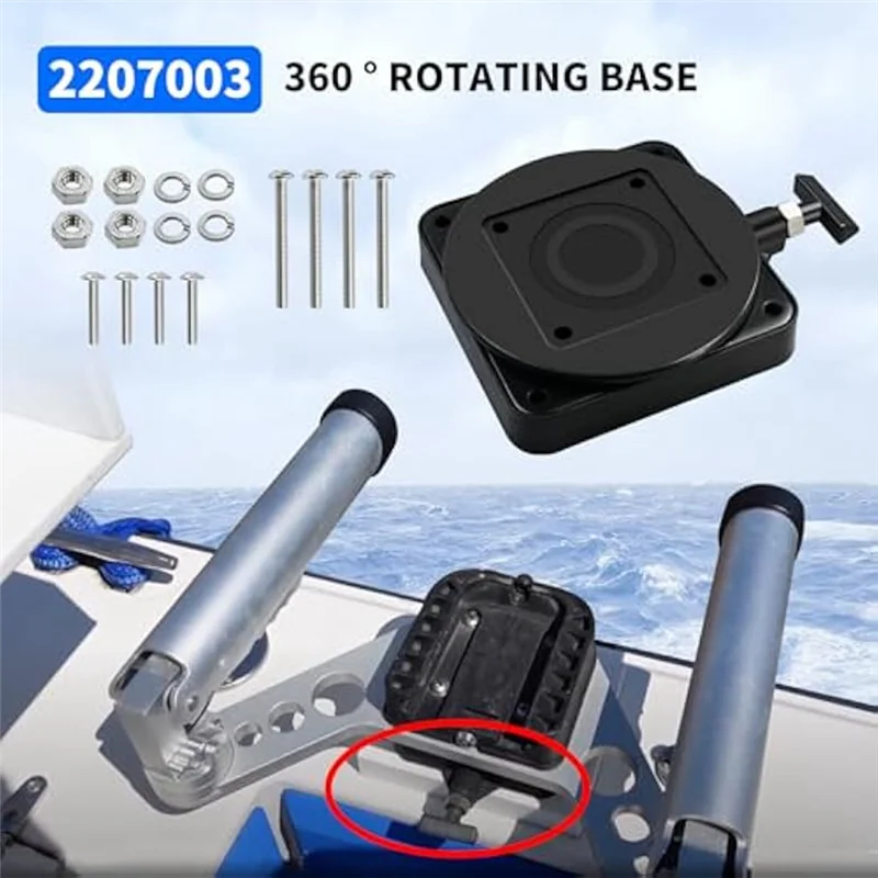 Adjustable Low Profile Swivel Mount Base – Heavy Duty Downrigger Mounting Base