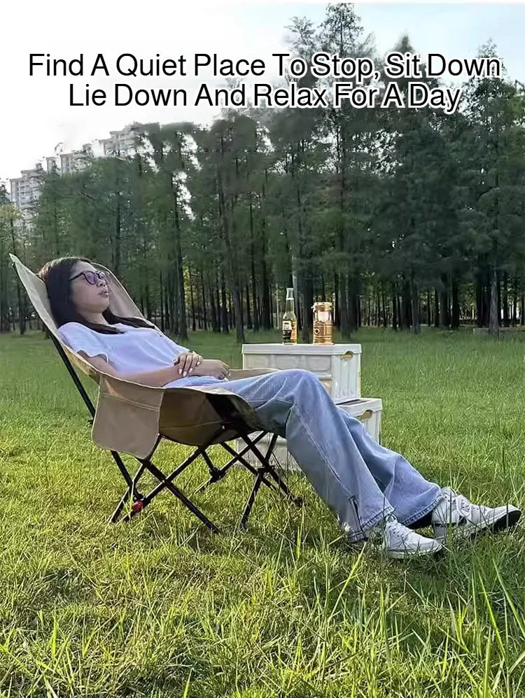 Portable Folding Recliner Beach Chair Leg Rest Lunch Break Folding with Outdoor Lunch Chair Outdoor Camping Chair Fishing Chair