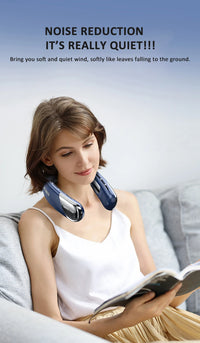 Wearable Neck Fan with LED Display – 360° Portable Cooling Fan, 5 Speeds & Low Noise Design