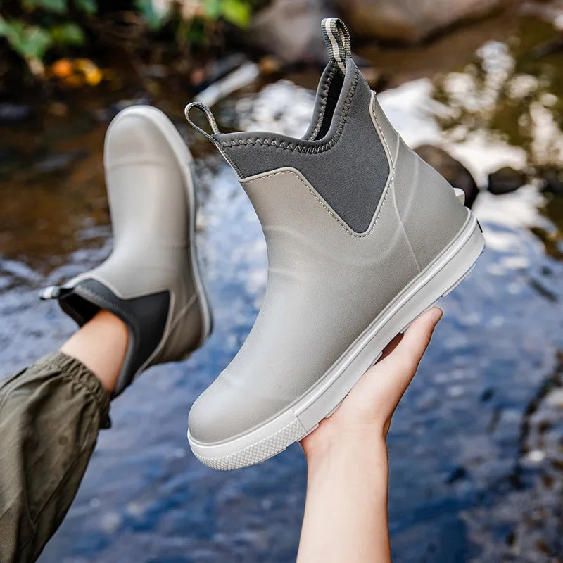 Men’s Heavy Duty Waterproof Rain Boots – Durable Outdoor Fishing & Work Boots