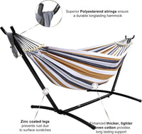 Double Hammock with Steel Stand & Carry Bag