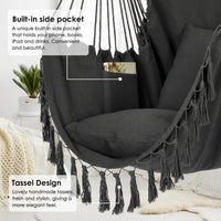 Heavy Duty Macrame Hanging Chair with Cushions