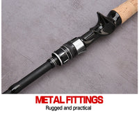Ultra Lightweight Telescopic Baitcasting Fishing Rod – Carbon Fiber Spinning & Casting Rod with Wooden Handle