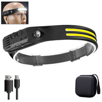 USB Rechargeable COB LED Headlamp – Waterproof Sensor Headlight for Camping & Fishing