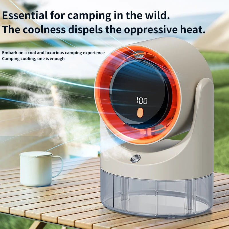 TINSOL Mini Mist Cooling Fan – 360° Adjustable Ice-Cool Humidifier Air Circulator