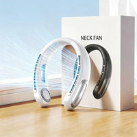Mini Bladeless Neck Fan – USB Rechargeable Portable Hanging Fan with LED Digital Display