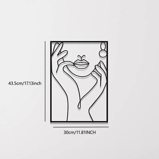 Iron Wall Hanging - Stylish Female Silhouette