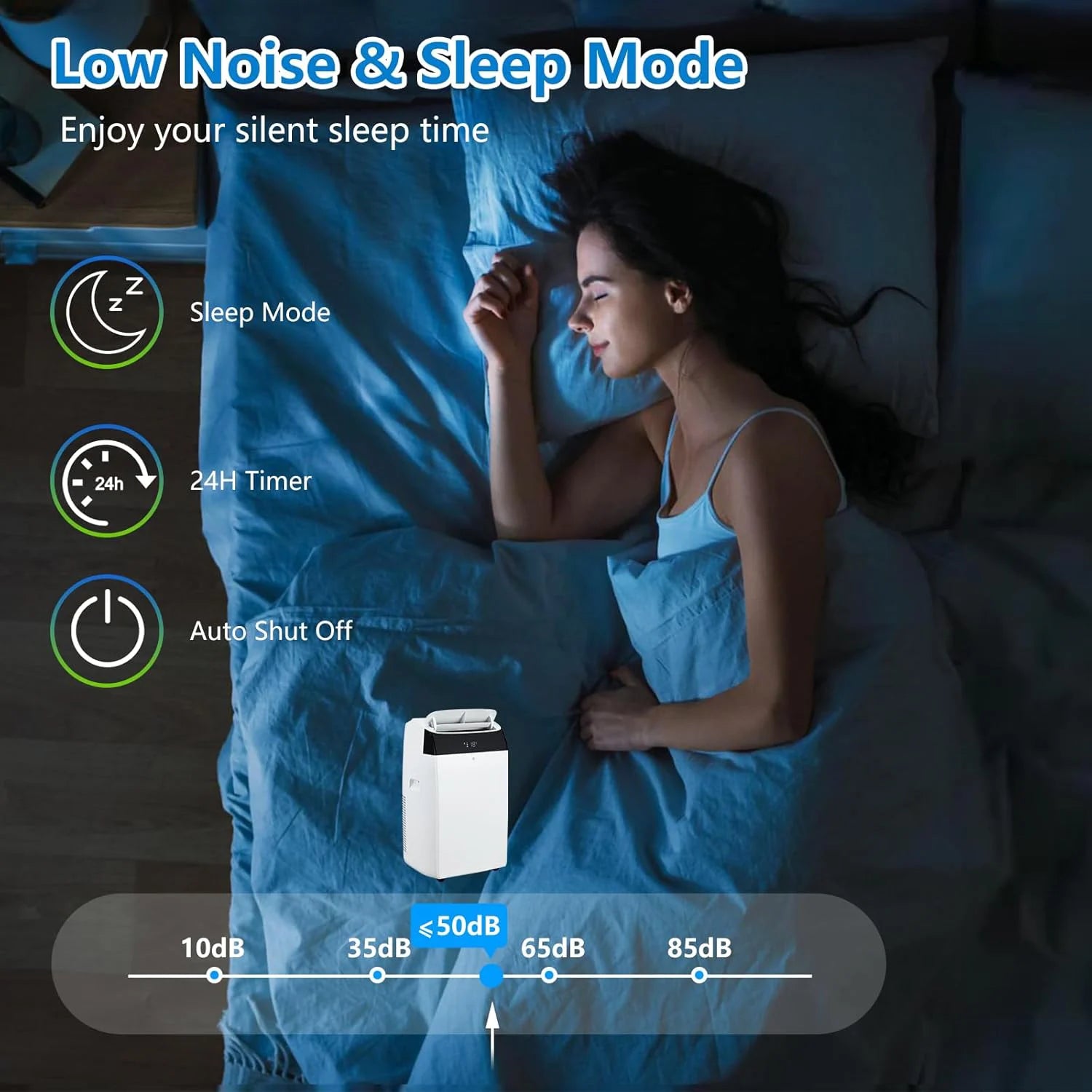 14,000 BTU Portable Air Conditioner – 3-in-1 Cooling AC with Fan, Dehumidifier & Remote