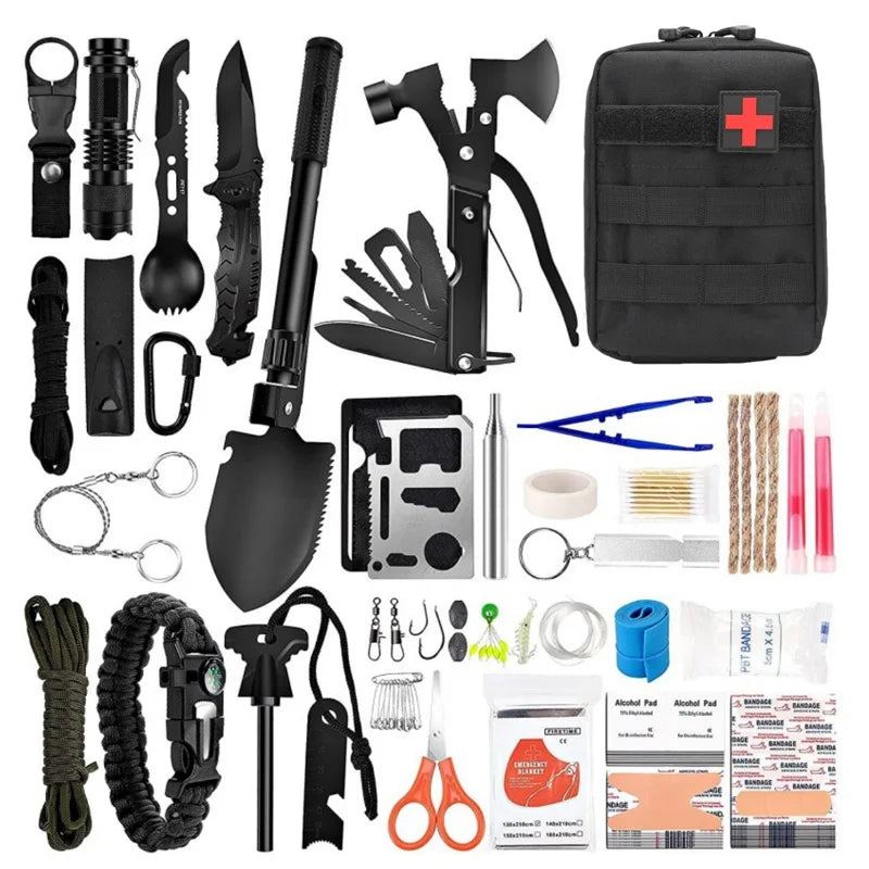 142PCS Emergency Survival Kit with First Aid Supplies