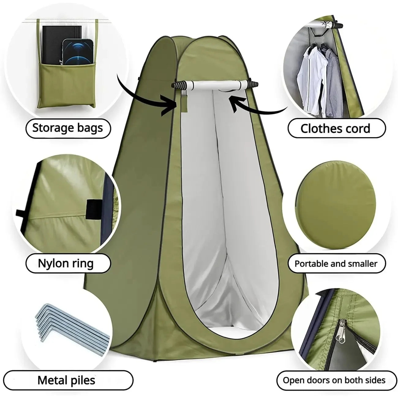 Portable Outdoor Bathing Tent Camping Toilet Shower Changing Shelter